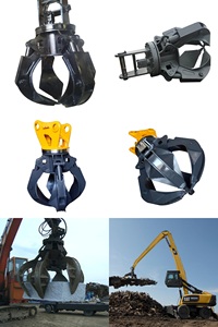Garra para Excavadora Resistente para Demolición, Clasificación y Manipulación <span class=keywords><strong>de</strong></span> Troncos, Garra Tipo Piel <span class=keywords><strong>de</strong></span> Naranja para Tractor - Product Image 3