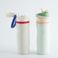 Gourde isotherme portable, nouveau design, en acier inoxydable 304, avec poignée et couvercle à ouverture rapide.