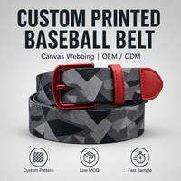 Ceinture de baseball personnalisée en toile imprimée, ceinture d'uniforme d'équipe réglable, ceinture de sport pour jeunes, OEM ODM