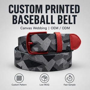 Cinturón de Béisbol Personalizado con Impresión, Cinturón de Lona para Uniforme de Equipo, Cinturón Deportivo Ajustable para Jóvenes, OEM ODM - Product Image 1