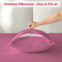 Ensemble de draps en microfibre Softan Queen Size 4 pièces, confortable, poches profondes, sans attaches, lavable en machine, taies d'oreiller rose vif