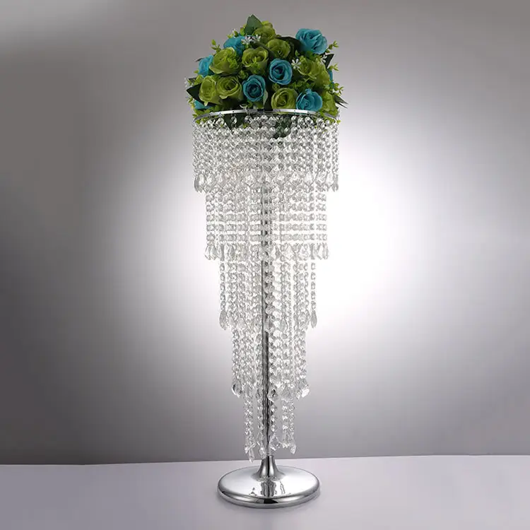 5 ярусов с украшением в виде кристаллов с металлическим цветком вазы для свадьбы на середине стола, с украшением в виде кристаллов дорога приведет Свадебная вечеринка центральным