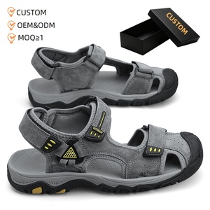 <span class=keywords><strong>Sandales</strong></span> pour hommes <span class=keywords><strong>de</strong></span> qualité supérieure, à bout ouvert, décontractées pour l'été, en cuir véritable, séchage rapide, semelle intermédiaire en caoutchouc, légères et respirantes - Product Image 2