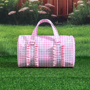 <span class=keywords><strong>Bolsa</strong></span> de Viaje Infantil de Tela Vichy con Logotipo Personalizado al por Mayor, Decoración con Volantes, <span class=keywords><strong>Bolsa</strong></span> de Viaje Infantil Multicolor - Product Image 5