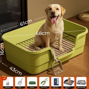 Extra große, spritzfeste Hundetoilette mit hohem Rand und Drahtgitter für kleine Hunde – Flaches Training-Urinal für Haustiere – Direktversand ab Werk - Product Image 4