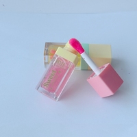 Huile à lèvres scintillante en gros, brillant à lèvres floral, huile à lèvres colorée, gloss rose transparent, liquide hydratant, logo personnalisé
