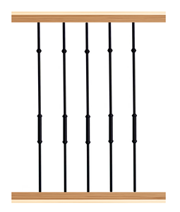 현대적인 디자인 중공 라운드 매트 블랙 L D 금속 스핀들 계단 데크 울타리 실내 및 실외 연철 난간 - Product Image 2