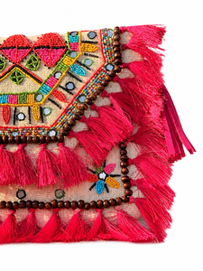 Wholesale Handmade <b>Tassel</b> Beaded Shoulder Bag Women Boho Designer Fashion Handbag OEM ODM Manufacturer - Product Image 5