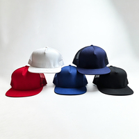 En stock – Casquettes Snapback 5 panneaux unies, personnalisables, ajustables, respirantes, unisexe, style Hip Hop, type Trucker – Vente en gros