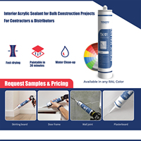 Scellant pour joints en acrylique, peignable, blanc, 600 ml, à base d'eau, séchage rapide, flexible, pour intérieur et extérieur, remplisseur de joints
