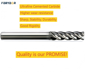 ดอกกัดคาร์ไบด์ HRC70 4 ฟัน สำหรับงาน CNC ดอกกัดเหล็กทังสเตน แบบสี่เหลี่ยม สำหรับงานกัดขอบ  สามารถปรับแต่งได้ตามความต้องการ ODM/OEM - Product Image 2