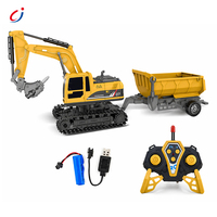 Modèles de jouets de foreuse Chengji, engins de construction simulés, ingénierie mécanique éducative, télécommande sans fil pour camions