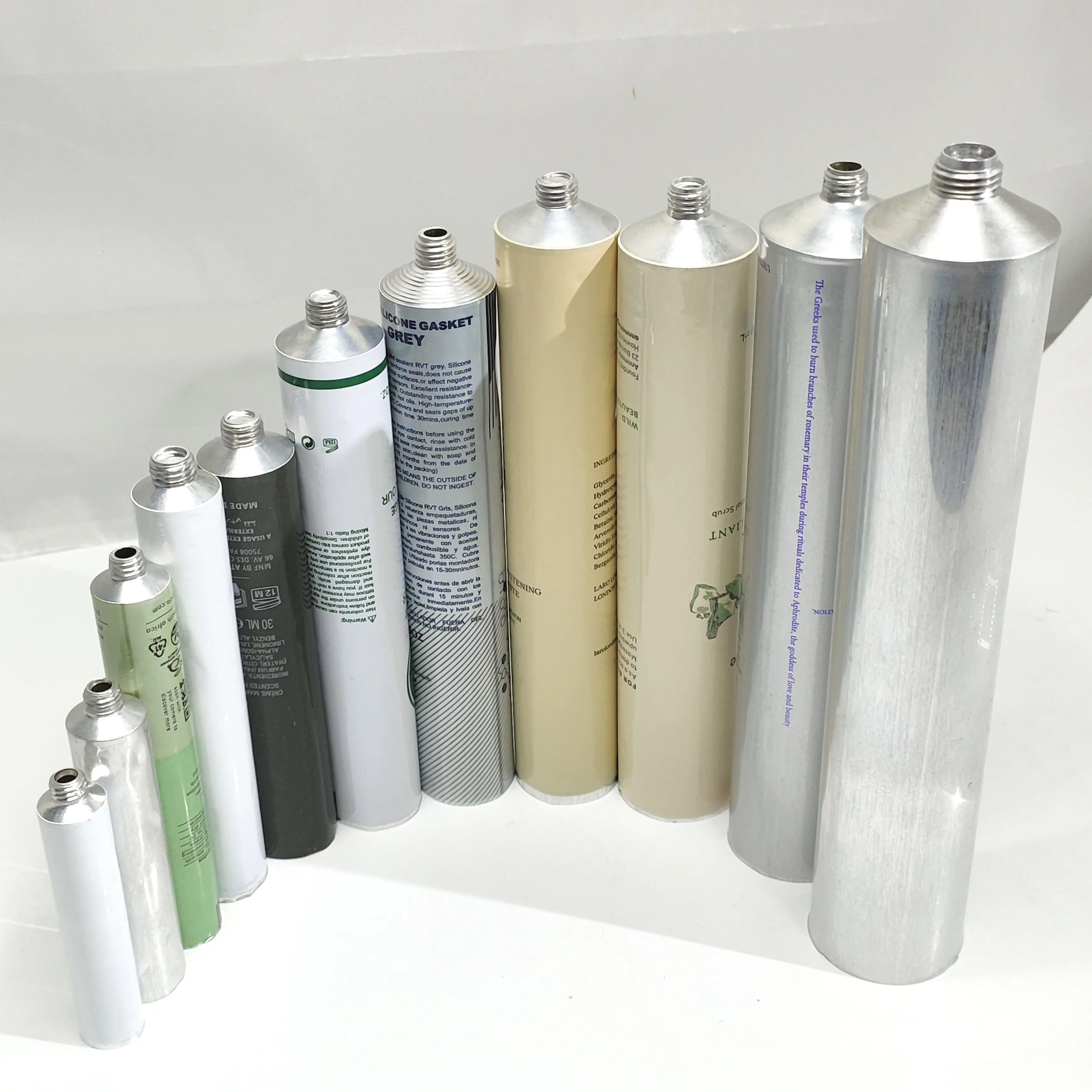 Tubo de alumínio com impressão personalizada de fábrica para embalagem de creme para as mãos, tubo de alumínio dobrável para loção cosmética