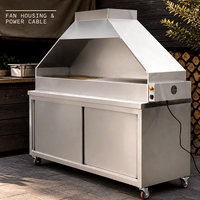 Barbecue à charbon de bois commercial en acier inoxydable robuste avec armoire et cheminée Barbecue espagnol