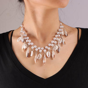 Collar de conchas marinas bohemio de verano, imitación de perlas, colgante de conchas de varias capas para mujer, joyería para fiestas. - Product Image 2