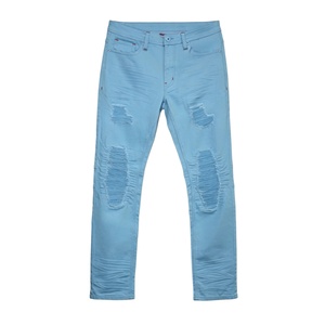 Pantalones vaqueros urbanos y elegantes de color liso con costuras reforzadas para atuendos diarios de estilo hip-hop. - Product Image 5