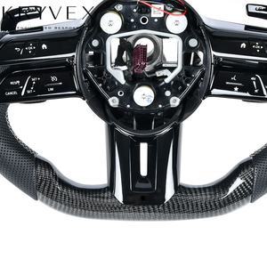 Volant en fibre de carbone 100% réelle + cuir Kryvex pour Mercedes-Benz GLC GLE450 C63 C450 E63 W213 A250 <span class=keywords><strong>AMG</strong></span> Sport etc. - Product Image 5
