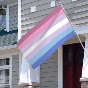 Alta calidad personalizada 3x5 FT Bigender Pride Flag orgullo bandera LGBT desfile productos colorido Arco Iris impermeable - Product Image 3