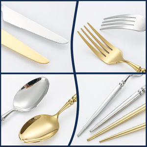Ensemble de couverts en acier inoxydable 304, compatible lave-vaisselle, finition miroir haute brillance, cuillère, couteau, <span class=keywords><strong>fourchette</strong></span>, pour le dîner - Product Image 4