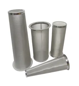 25 60 75 micras de malla fina de acero inoxidable cilindros de tubo de malla Filtro de malla para filtro de aceite de agua