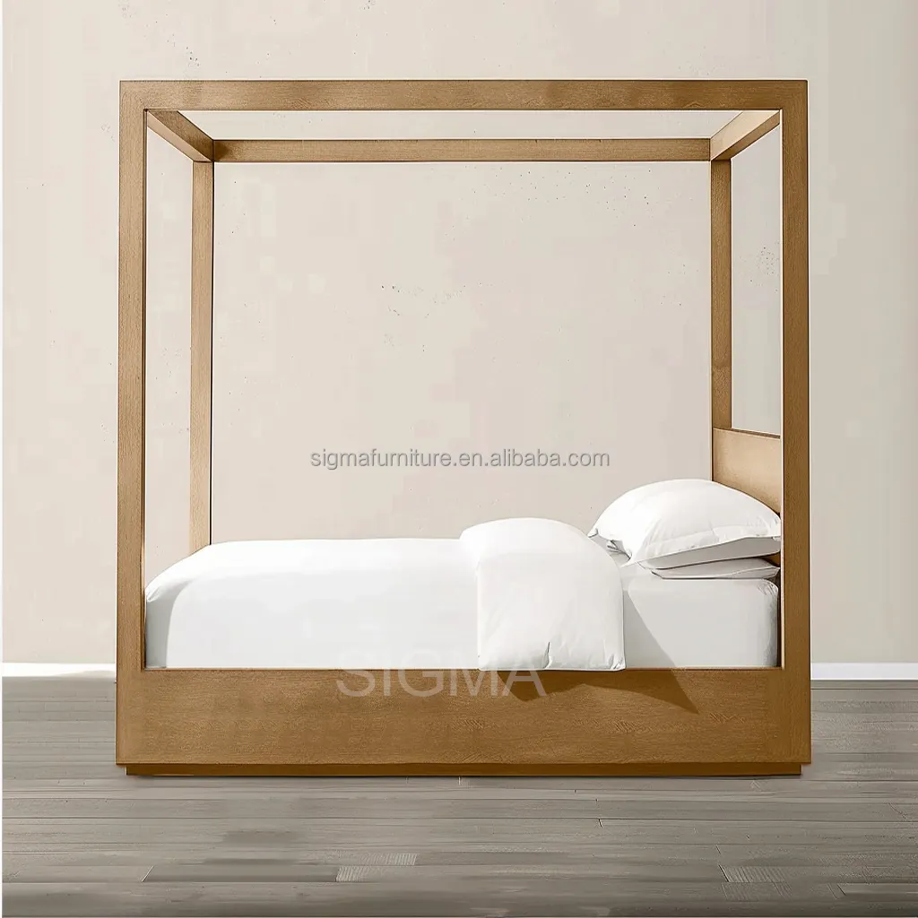 Роскошная дизайнерская кровать, мебель для спальни, массивная деревянная рама, Королевский размер, кровати с балдахином