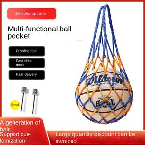 Sac de sport en nylon à cordon de serrage pour entraînement de football et soccer, avec compartiments pour accessoires de volleyball et de basketball, au design audacieux - Product Image 5