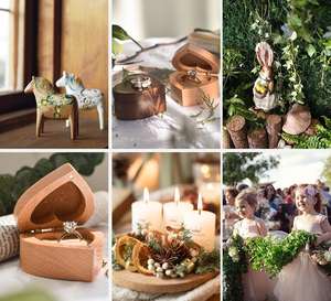 사용자 정의 로고 소박한 보석 상자 호두 작은 회전 보석 웨딩 약혼 나무 나무 육각 반지 상자 - Product Image 6