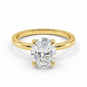 Anillo <span class=keywords><strong>de</strong></span> Diamante Ovalado Cultivado en Laboratorio con Certificado IGI <span class=keywords><strong>de</strong></span> <span class=keywords><strong>Oro</strong></span> <span class=keywords><strong>de</strong></span> 14K y 18K GC - Product Image 2