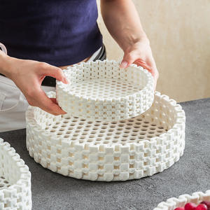 Креативная фарфоровая корзина для фруктов, керамическая чаша, сливные отверстия, термостойкий контейнер для хранения клубники, закуски, тарелка для вечеринок - Product Image 6