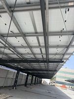 Structure en acier Hebei Jingshuo, abri solaire pour voiture, sablée, taille personnalisable, fabriqué en Chine, modèle Car020, charge de vent 40, charge de neige 60