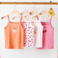 Gilet d'été en coton de qualité supérieure pour enfants : sous-vêtement fin pour garçons, gilet imprimé à bretelles pour filles, et gilet pour tout-petits.