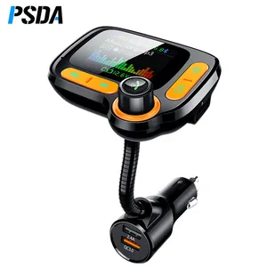 PSDA-reproductor MP3 inalámbrico para coche, transmisor FM 5,0 manos libres, Cargador rápido, receptor de audio AUX de 3,5mm, 64GB, TF, USB, música, QC3.0