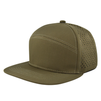Casquette de baseball sport à 5 panneaux, broderie 3D, trous laser, imperméable, séchage rapide, logo personnalisé, casquette snapback unie hip hop pour hommes