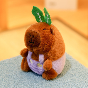 Unisex 12cm Capibara oso relleno Animal juguete llavero colorido tirantes pantalones tela de algodón lavado para el Día de San Valentín - Product Image 5