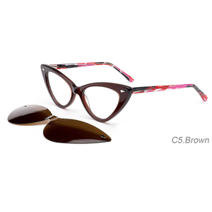 Vente en gros Monture en acétate OBM 53-18-140 Lunettes en acétate rose Unisexe Marron Logo personnalisé Lunettes en acétate - Product Image 3