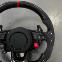 Avec bouton de démarrage S-Line Demi-volant en cuir de carbone pour Audi Q8 SQ8 A3 A4 B9 A5 B8 A6 C7 A7 S3 S4 RS3 RS5 RS7 RS6 C8