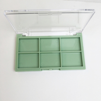 Chaude six couleurs rectangulaire ombre à paupières boîte emballage en plastique boîte vide pleine transparente six grille rouge à lèvres plaque plaque de maquillage
