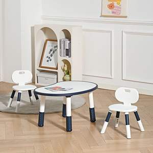 Ensemble bureau et chaise pour enfants écologiques et réglables en hauteur pour étudier une table noire pour la maternelle - Product Image 2