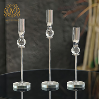 Bougeoir minimaliste en cristal naturel créatif à tête unique ensemble de chandeliers en cristal argent et or pour table à manger de mariage à la maison