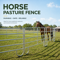 Panneaux de clôture de sécurité pour chevaux certifiés CE, anti-affaissement, portables, en métal galvanisé à chaud, pour arène d'entraînement équestre