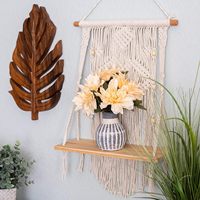 Support mural et porte-plantes en coton tissé à la main, écologique et bohème, pour la décoration intérieure