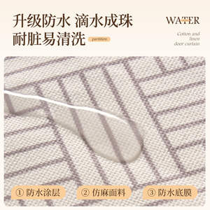 Cortina perfumada de algodón y lino, cortina para puerta, estilo tradicional chino, patrón de plantas y flores, translúcida, decorativa, opaca - Product Image 2