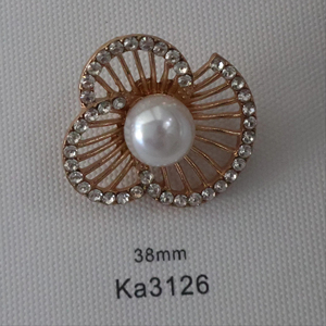 Chất lượng cao 34L Rhinestone Flower Shape Shank nút bền vững mạ nút trang trí cho phụ kiện may mặc - Product Image 1