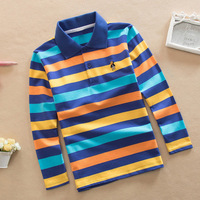 Vêtements pour enfants à manches longues en gros, de 2 à 15 ans, coton en stock, t-shirt rayé tendance, polos pour enfants, polos pour garçons