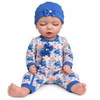 Boneka Bayi Reborn Vinyl MSYO 45cm Interaktif, Bisa Menangis, Tersenyum, Tidur, Suara Realistis, Romper Motif Sapi Pink, Topi untuk Anak-anak