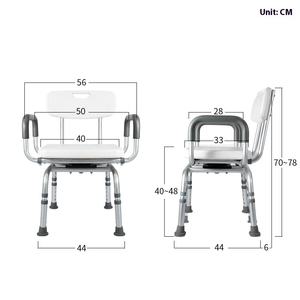 Fournitures de thérapie de réadaptation réglable en hauteur étanche rotatif 360 degrés chaise de douche pivotante chaise de bain en alliage d'aluminium - Product Image 4