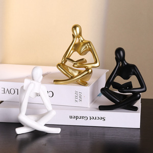 รูปปั้นเรซิ่นนามธรรม Suo Jun ของตกแต่งศิลปะสมัยใหม่สำหรับตกแต่งบ้าน สำนักงาน โต๊ะทำงาน - Product Image 3