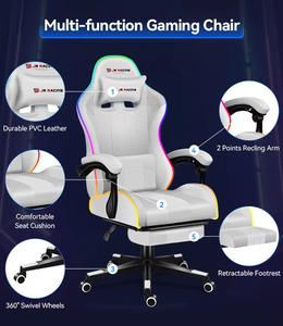 <span class=keywords><strong>Sedia</strong></span> <span class=keywords><strong>da</strong></span> <span class=keywords><strong>Gaming</strong></span> all'Ingrosso Cadeira Gamer Economica Reclinabile per PC in Pelle con LED RGB per Giocatori Silla Gamer - Product Image 4