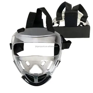 Fábrica al por mayor de artes marciales personalizadas taekwondo EQUIPO DE Karate máscara de cabeza de boxeo Escudo de plástico duro protector facial