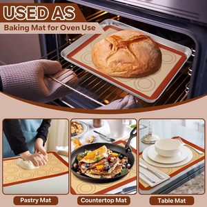 Baking Fabric <b>Mat</b> Wholesale Durable Eco-Friendly Oven Safe Pastry <b>Rolling</b> <b>Mat</b> - Product Image 3
